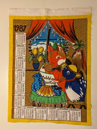 1987 ddr wandkalender fuchs - ddr,