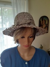 Mavia Cloche Strohhut mit Schleife Sommerhut Sonnenhut Damenhut Glockenhut