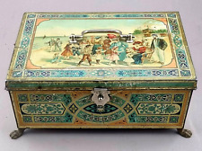 Gründerzeit Blechdose Helgoland Bonbon Dose German Tin Candy Container (41)