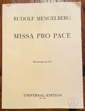 Rudolf Mengelberg Missa Pro Pace Klavierauszug Noten UE Antiquarisch Musik