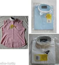 TURNIERBLUSE MIT STEHKRAGEN ohne Arm  HKM rosa weiss hellblau 821 NEU