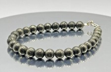 Pyrit  Edelstein  Kugel Armband, verschiedener lange  6 mm Silber Verschluss