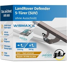 ANHÄNGERKUPPLUNG für LandRover Defender L316 ab 98 starr GDW +13pol E-Satz ABE