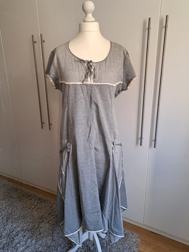 Damen kleid grau weiß - weiß, von