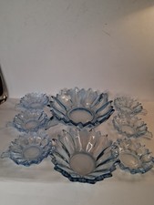 DDR VEB Glaswerke Schwepnitz Glasschalen "Sonja" Kompottschalen 8 Teilig 50er Ja