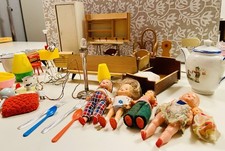 Puppenmöbel DDR Puppen Möbel Konvolut Paket Puppenstube Retro Vintage Holz RAR