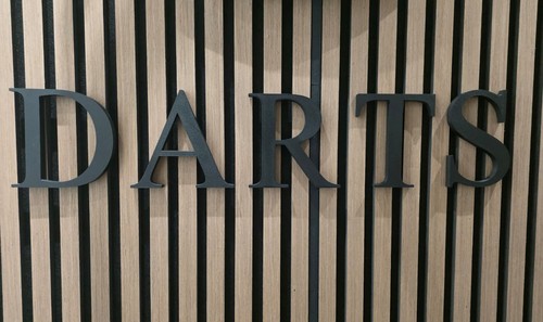 Darts schriftzug wanddeko - schriftzug, –