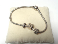 Pandora Armband 925er Silber mit 3 Charms/Stopper/Spacer 20cm ohne box