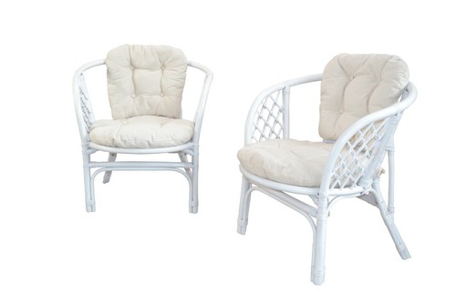 Rattansessel weiss inkl - 2x,