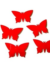 5x Reflektierender Aufkleber Schmetterling Rot Fahrradhelm Reflexfolie Reflektor