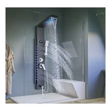 Duschpaneel Schwarz LED Multifunktion Regendusche Duschsäule Badewannenarmatur