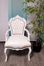 Barock Stuhl Sessel weiß