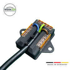 Stromverteiler Verteilerblock mit 3x WAGO 221-415 Klemmen, M6 Schraubmontage