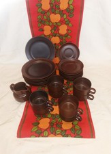 Arzberg Kristina Siena Kaffeeservice 26-teilig mit Tischläufer Apfelmotiv 1970er