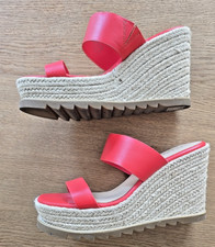 ****LEDER PANTOLETTE, WEDGES