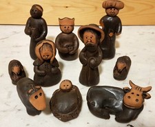 Orientalische Alte Ton Krippe Figuren Töpferei Tonarbeit Kunst Ägypten Art Ethno