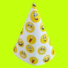 6x Partyhut Emoticon 16cm