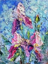 Schwertlilien blumen ölbild - schwertlilien,