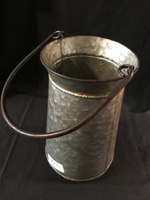 2 x Schmuckkanne Blumenvase Pflanzgefäß Retroeimer, Zink, d= 20cm, H= 32cm