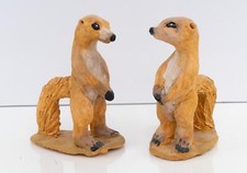 (19017) 2 Tierfiguren Erdmännchen getöpfert (Tonfiguren), Handarbeit - gebraucht