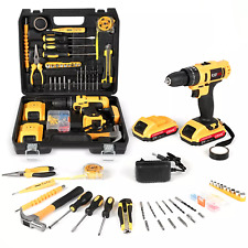 Akkuschrauber Set 21V Akku-Schlagbohrschrauber 108tlg Werkzeugkoffer Set 2 Akkus