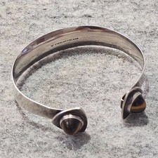Sterling Finnland Armreif mit Tigerauge Designer Auth Elis Kauppi Kaupittaan