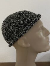 Sylter Mütze,Fischermütze,Größe L -XL,Alpaka/Merino ,Schwarz Grau Weiß, NEU