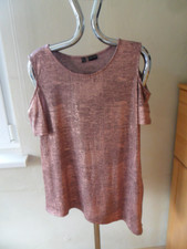 Cut-Out Shirt Gr. 44/46 Metallic Rose asymetrisch - NEU