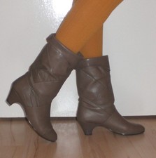 sexy beige Damen Leder Stiefel,80er,Gr.39(Gr6), vintage,echtes weiches Leder,ARA