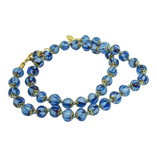 Murano glas kette blau weiß - glas,
