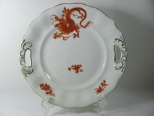 Königszelt Gebäckteller mit Henkel Charlotte Motiv Drache ca. Ø 26,5 cm