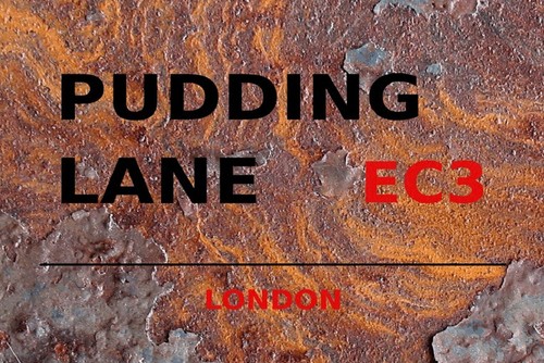 Blechschild 20x30 pudding lane - blechschild,