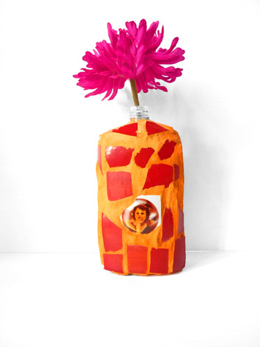 Mosaik vase solifleuer - mosaik, engel
