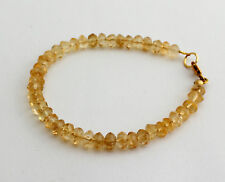 Natur Citrin Armband edelsteinarmband facettierte Rondell Gelb Armkette ca.20 cm