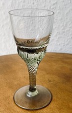 Poschinger? Likörglas Glas gedreht grün transparent Vintage 9cm hoch