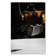 Postereck 0170 Poster Leinwand Skateboard, Sprung Sport Funsport Board Kickflip