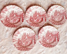 Myott Royal Mail, Dessertteller 5 x, Purpur, England, Perfekter Zustand