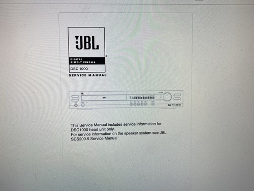 Jbl dsc1000 service - jbl,