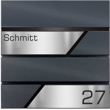 ⭐ Premium Briefkasten mit Zeitungsfach Anthrazit - Postkasten personalisiert ⭐