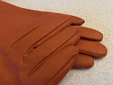 SILKROAD LEDERHANDSCHUHE orange echtes Leder für zierliche Hände Gr. S klassisch