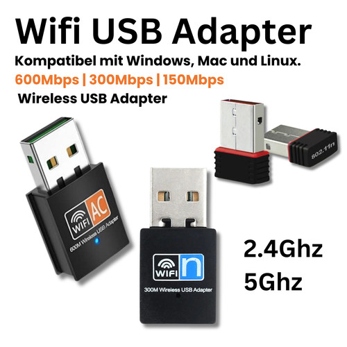 Usb stick wifi 600mbps - usb,