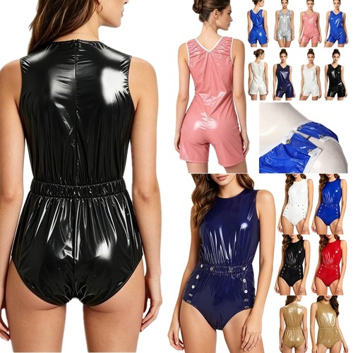 Damen wetlook body pyjama - wetlook,
