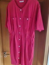 Damen-Kleid -di bari  - rot -  Gr 40  mit durchgehender Knopfleiste und Halbarm-