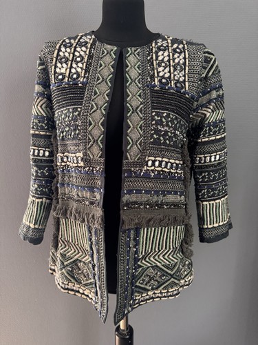 Zara boho blazer mit perlen - blazer,