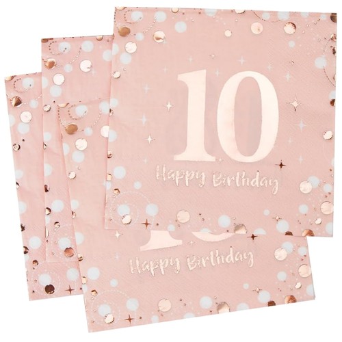 Servietten geburtstag rosa - servietten,
