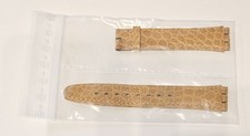 Original Swatch Uhrenarmband - Echtleder  Braun Kroko