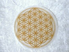 Blume des Lebens Untersetzer gold 95mm Kunststoff Spülmaschinenfest 1 Stück