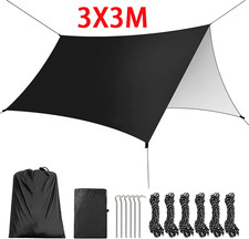 Camping Zeltplane 3m x 3m Tarp für Hängematte, wasserdicht Kompakt Zeltunterlage
