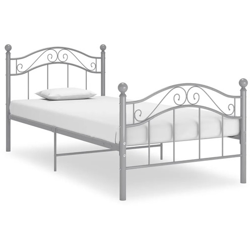 Bett grau metall 90x200 - metall,