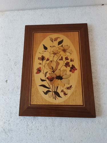 Holz intarsien bild - holz, vintage